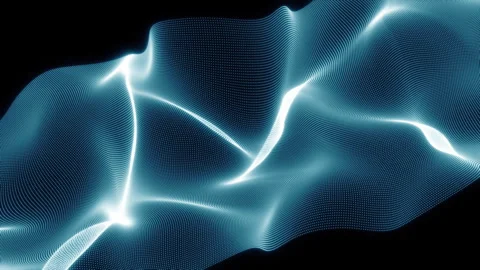 Fluttering train of abstract fabric on black 1 Stock Footage 277904358