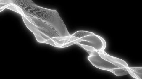 Fluttering train of abstract fabric on black 2 Stock Footage 277904729