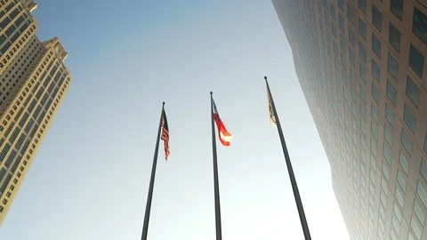 Fluttering USA Flags-33 Video stock 105044381