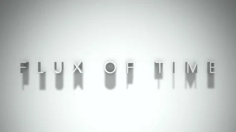 Flux of time 3D title animation white text on a white background Video stock 298895472