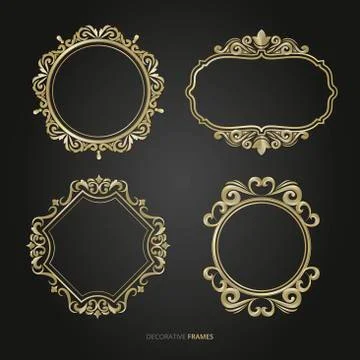 FLuxury border frame vector set Stock Illustration