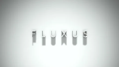 Fluxus 3D title animation with shadows on a white background Stock Footage 297266539