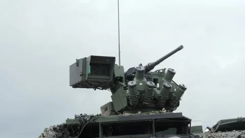 FLW 200 Remote Weapon Station Rotating for Surveillance Stock Footage 328334942