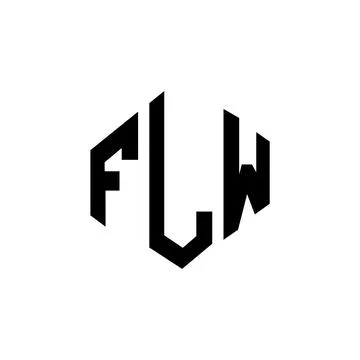 FLW letter logo design with polygon shape. FLW polygon and cube shape logo .. Stock Illustration