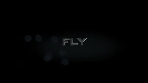 Fly 3D title metal text on black alpha channel background Stock Footage 256978105
