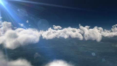 Fly above big clouds, 3d illustration render Stock Illustration