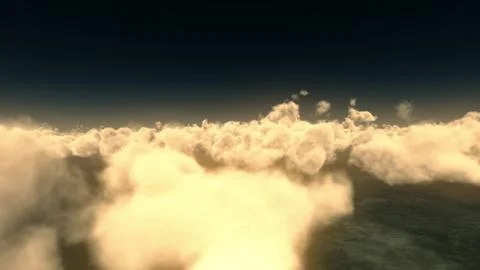 Fly above big clouds, 3d illustration render Stock Illustration