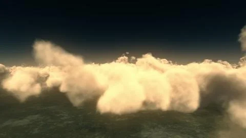 Fly above big clouds, 3d illustration render Illustrazione stock