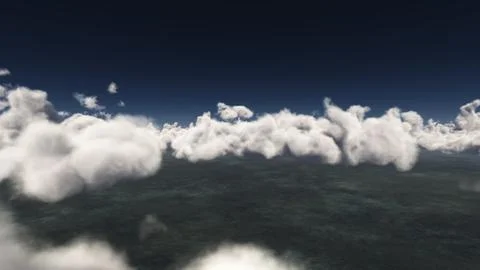 Fly above big clouds, 3d illustration render Illustrazione stock