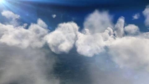 Fly above big clouds, 3d illustration render Illustrazione stock