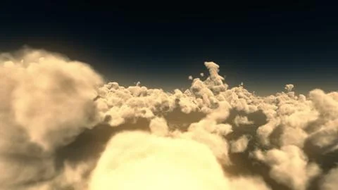 Fly above big clouds, 3d illustration render Stock Illustration