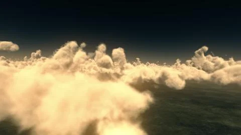 Fly above big clouds, 3d illustration render Illustrazione stock