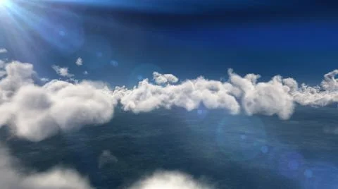 Fly above big clouds, 3d illustration render Illustrazione stock