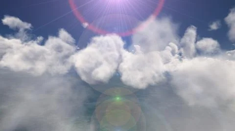 Fly above big clouds, 3d illustration render Illustrazione stock