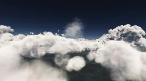 Fly above big clouds, 3d illustration render Stock Illustration