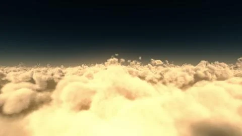 Fly above big clouds, 3d illustration render Stock Photos