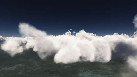 Fly above big clouds, 3d illustration render Stock Photos