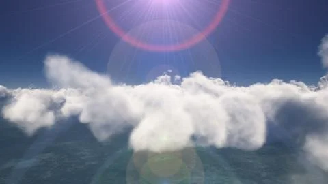 Fly above big clouds Stock Illustration