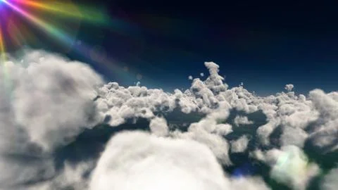 Fly above big clouds Stock Illustration