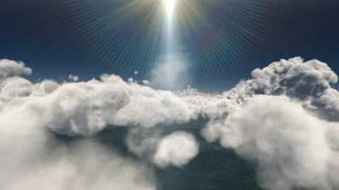 Fly above big clouds Stock Illustration