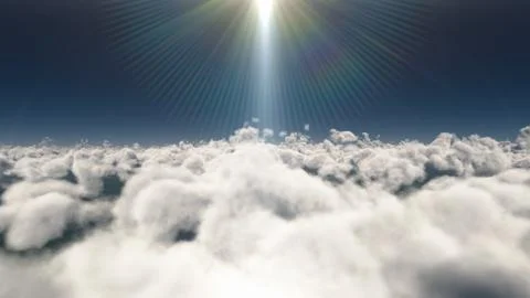 Fly above big clouds Stock Illustration
