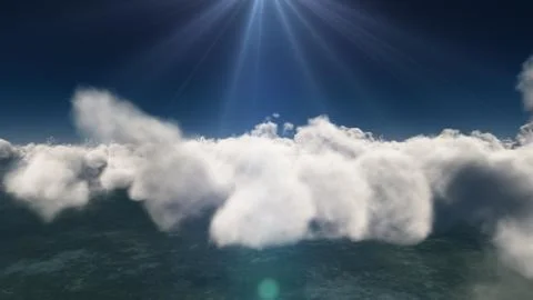 Fly above big clouds Stock Illustration