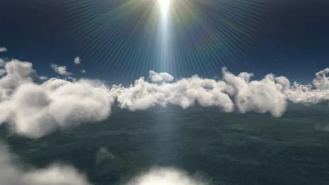 Fly above big clouds Stock Illustration