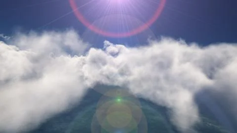 Fly above big clouds Stock Illustration