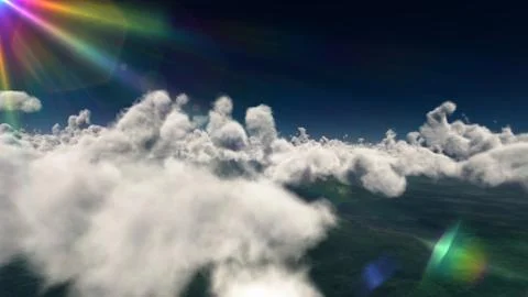 Fly above big clouds Stock Illustration