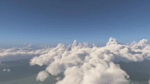 Fly above big clouds landscape Stock Illustration