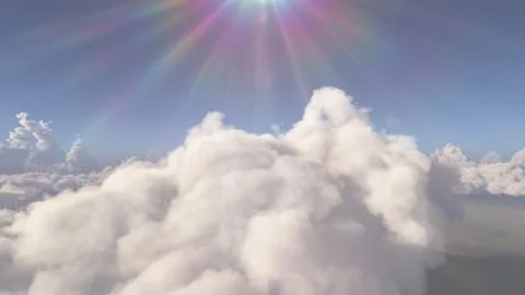 Fly above big clouds landscape Stock Illustration