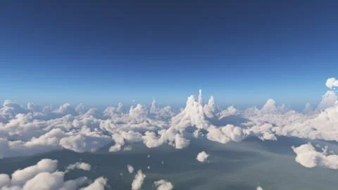 Fly above big clouds landscape Stock Illustration