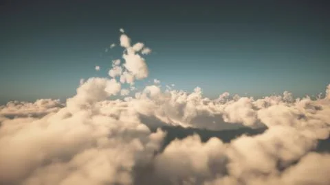 Fly above big clouds landscape Stock Illustration
