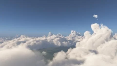 Fly above big clouds landscape Stock Illustration
