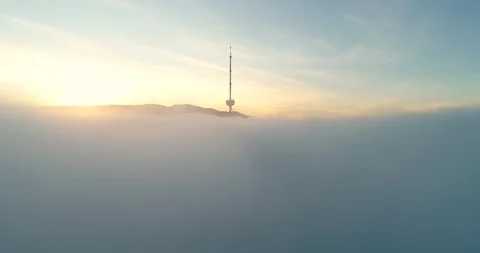 Fly above the clouds. Fly in the clouds. aerial drone shot above the clouds Stock Footage 146647678