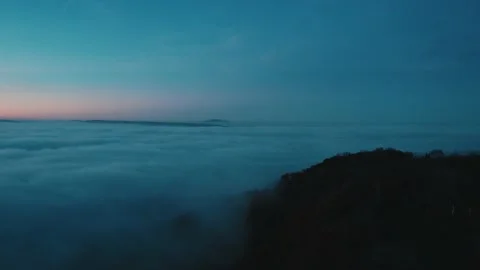 Fly above Clouds, Hills, Sunset Evening 4K 스톡 동영상 220520274
