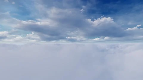 Fly Above Clouds Sunny Day Stock Footage 208825846