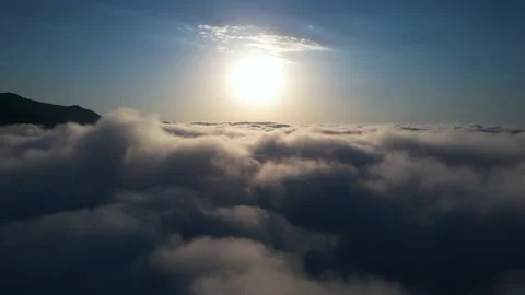 Fly above the clouds at sunset Stock Footage 213252204