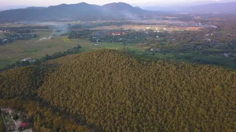 Fly above the mountain in chaing mai thailand Stock Footage 100803498