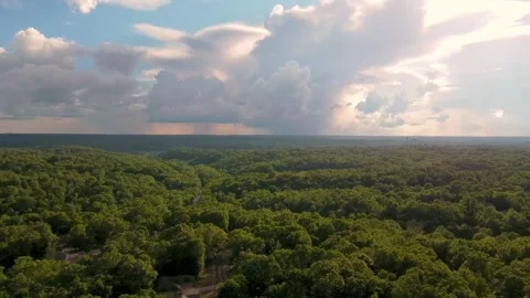 Fly above the ozarks to the clouds Stock Footage