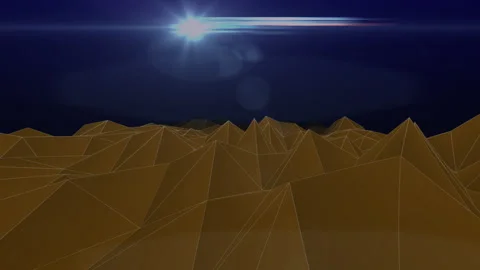 Fly above polygon landscape Loop Stock Footage 254398592