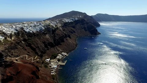 Fly above Santorini, Greece ( aerial footage ) Stock Footage 86087258