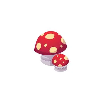 Fly agaric poisonous mushrooms vector icon, inedible mushroom toadstool or 스톡 일러스트