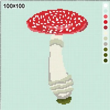 Fly agaric scheme for knitting or cross-stitch Stock Illustration