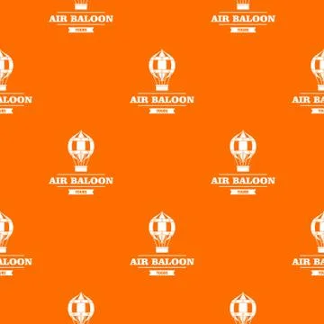 Fly air balloon pattern vector orange Stock Illustration