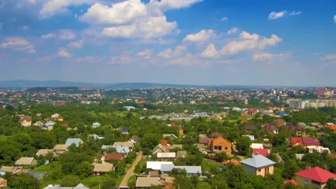 Fly along city Stock Footage 99272438