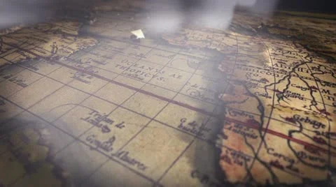 Fly by of an ancient map Stock Footage