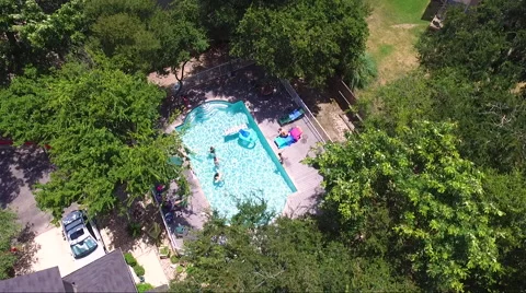 Fly And Hover Next To Pool Activities Stock Footage 65795774