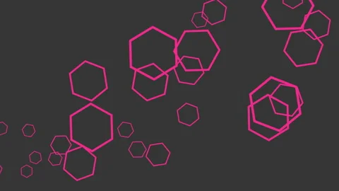 Fly and hypnotic red hexagons pattern Stock-Footage 230061586