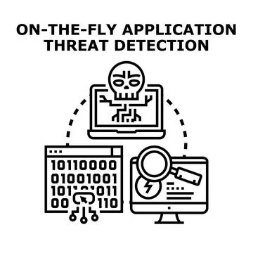 On the fly application threat detection concept Stock Illustration
